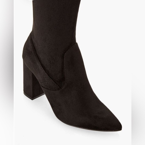 JustFab faux suede over-the-knee boots w/ tie. 3.4” heel - Picture 2 of 4